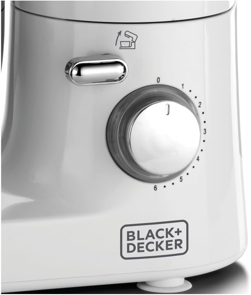 Black & Decker Kitchen Stand Mixer Machine, 1000W Power, 4L Large Capacity, Stainless Steel Bowl, 6 Speed Settings for Perfect Baking Results, Easy Mixing & Kneading, 2 years warranty, SM1000-B5 - Image 5