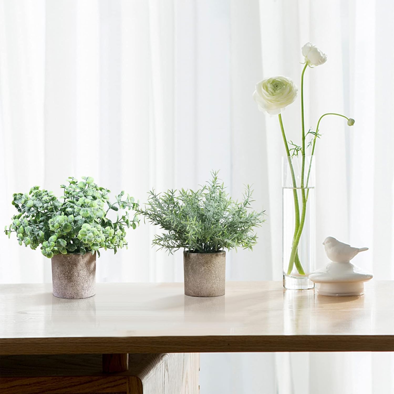 4 Pcs Artificial Plants Mini Faux Plants in Pots Small Fake Eucalyptus Plants Decor Artificial Greenery for Home Bedroom Indoor Office Desk Bathroom Farmhouse Room Coffee Table Decor - Image 5