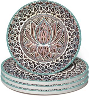 4PCS Mandala Coasters for Drinks, C...