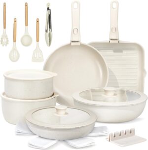 Ceramic Cookware Set Non Stick,23PC...
