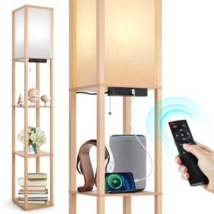 OUTON LED Floor Lamp with Shelves, ...