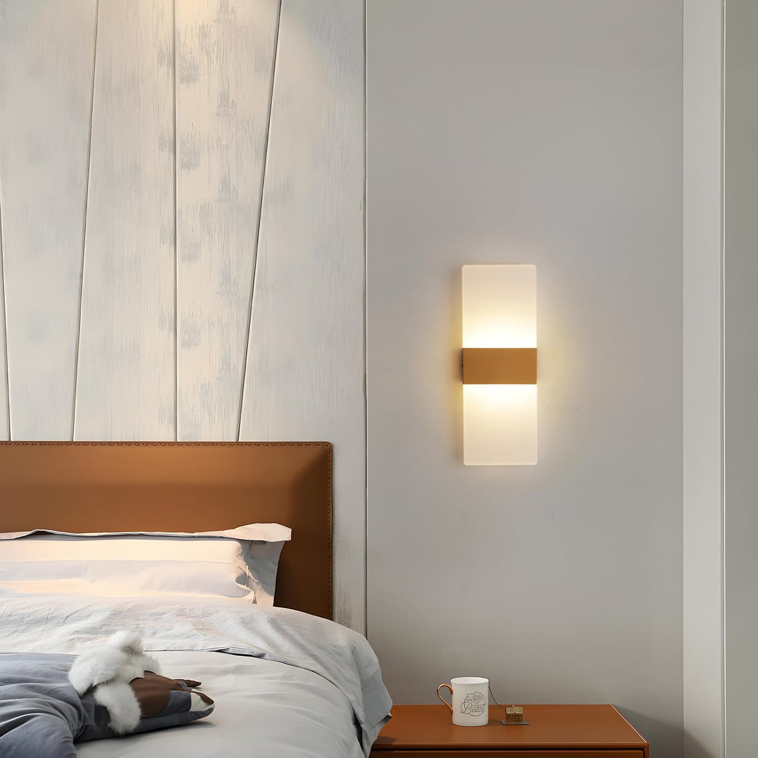 YATAI Modern Minimalist LED Wall Light, 4W, Gold, 3-Color Dimmable (3000K-6000K), Acrylic & Metal Wall Lamp for Bedroom, Mirror Side, Dressing Table, Hallway - Image 7