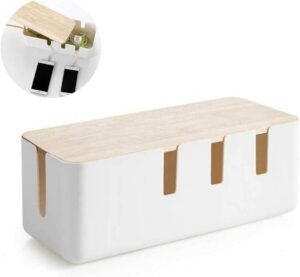 Bamboo Cable Management Box, Stylis...