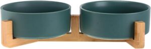 HCHLQLZ Green Pet Bowls for Dogs an...