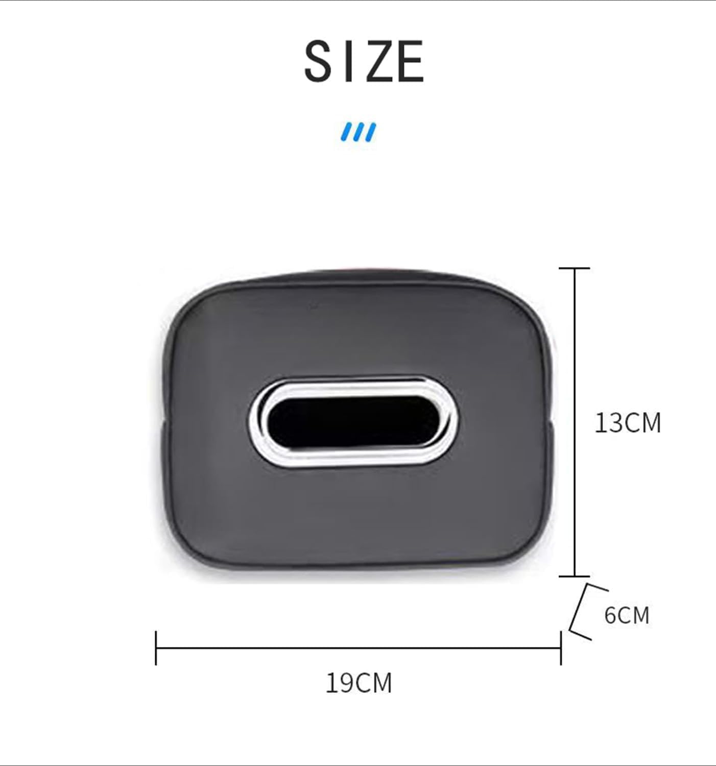 Car Tissue Box Holder with Adjustable Strap Compatible with BYD Leopard 5/8 Accessories, Electroplated Opening, Premium Leather Napkin Storage Box (Black) - Image 4