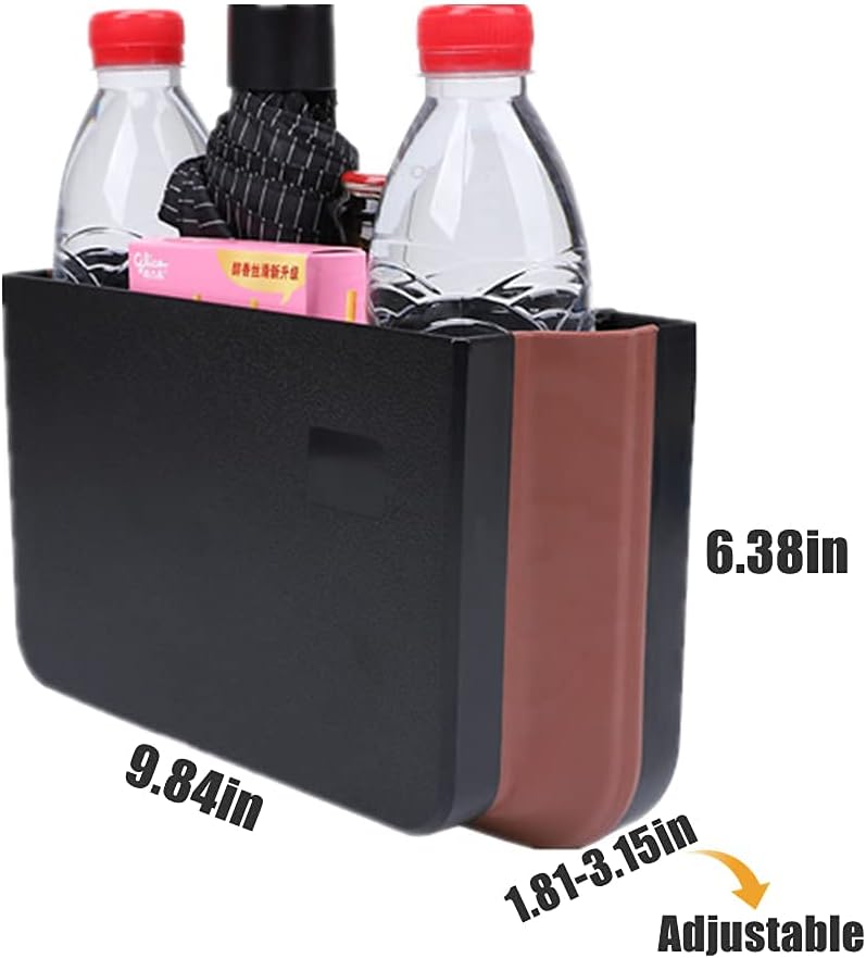 SYOSI Car Garbage Can, Hanging Car Trash Can, Collapsible Portable Waterproof Mini Trash Bin Small Car Organizer Holder Small Car Storage Pockets with Clip for Front Back Seat Accessories, Black - Image 4