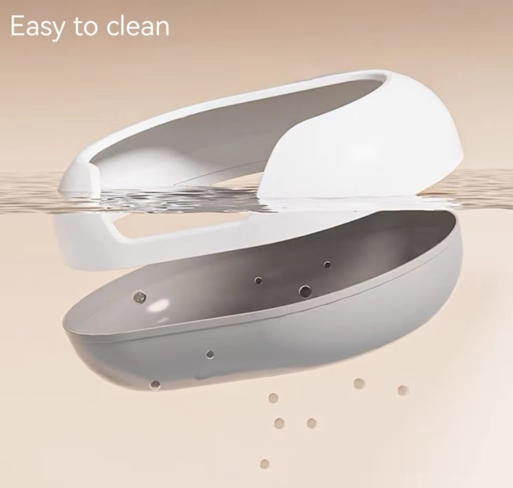 SLEEPHEAD®Open Top Cat Litter Box, Anti-Splashing Large Cat Litter Pan, Semi-Closed Removable Cat Cleaning Basin Kitten Toilet with Litter Sifting Scoop for Large Size Pets (grey+white) - Image 3