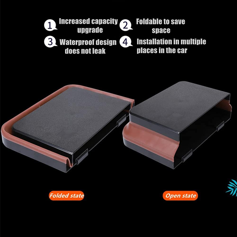 SYOSI Car Garbage Can, Hanging Car Trash Can, Collapsible Portable Waterproof Mini Trash Bin Small Car Organizer Holder Small Car Storage Pockets with Clip for Front Back Seat Accessories, Black - Image 3