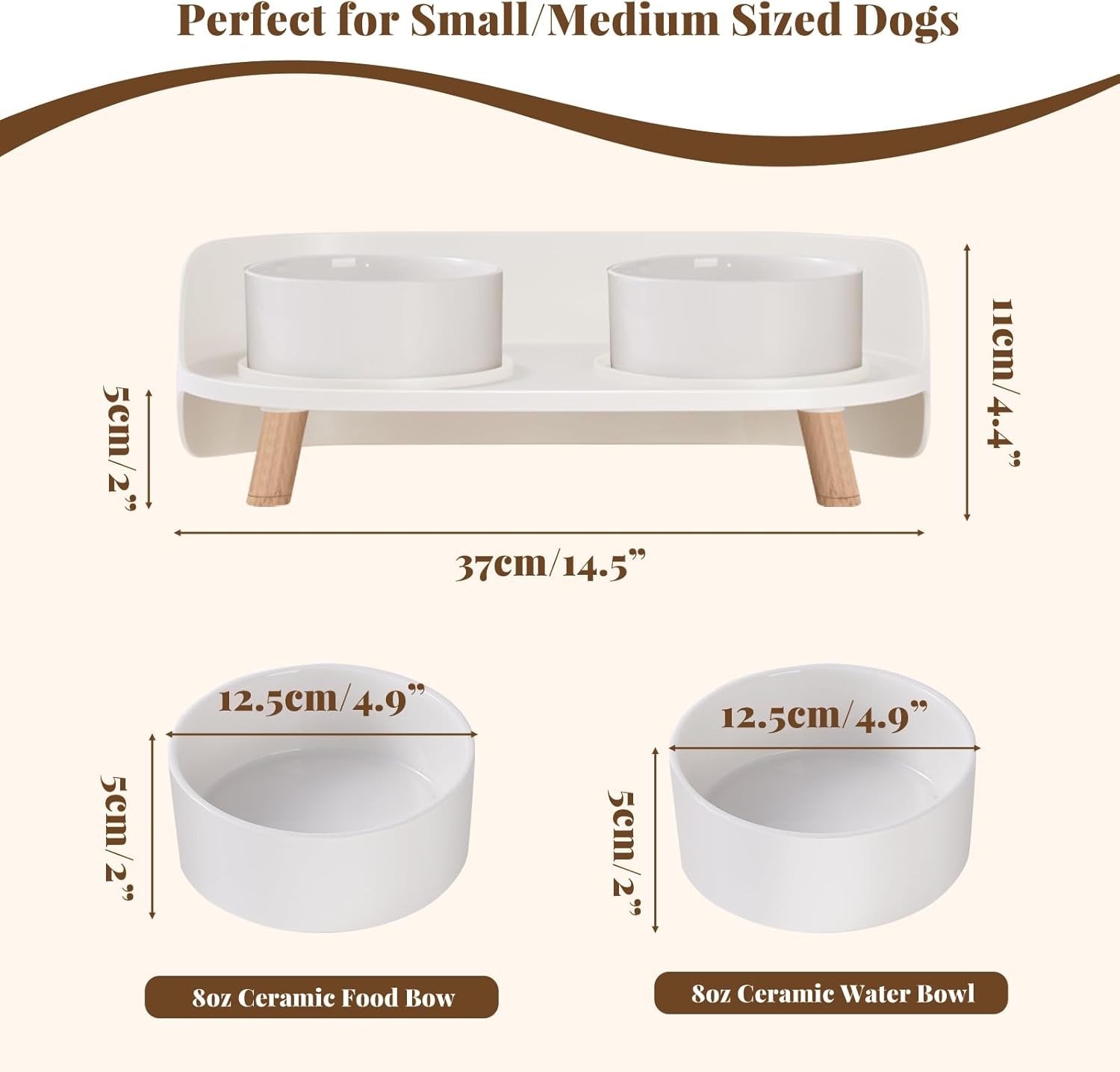 Elevated Cat Food Bowl, Raised Cat Bowls, Cat Plates with Ceramic Bowl for Food & Water, Dog Bowl Feeding Station 45° Tilt Stand with Splash Guard Cat Dishes, Pet Food Dispenser, Pet Bowls - Image 9