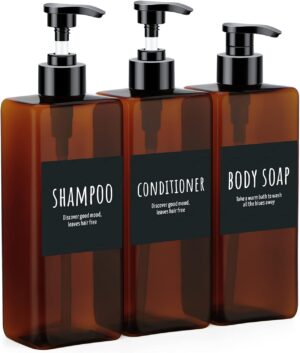 Segbeauty 16.9oz Shampoo Bottles, 3...