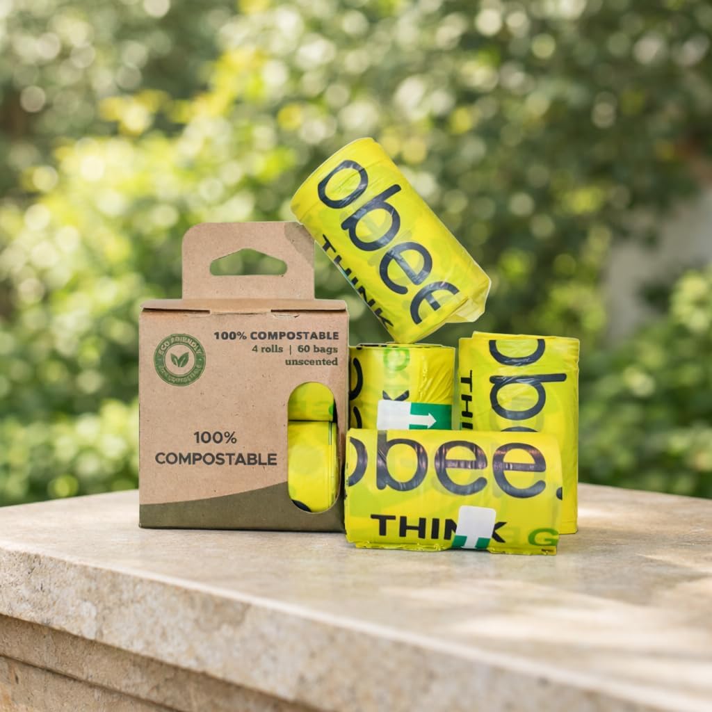 100% compostable – Dog & Cat pet poop bags, Unscented, Certified Home & Industrial compostable, 22cmx33cm, eco-friendly, leak proof & Strong poo bags for Dogs, cat litter | 3 Packs (180 Bags) - Image 2