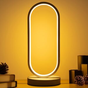 Modern Bedside Table Lamp, Led Oval...