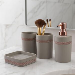 Decorative Grey Bathroom 4 Pcs Acce...
