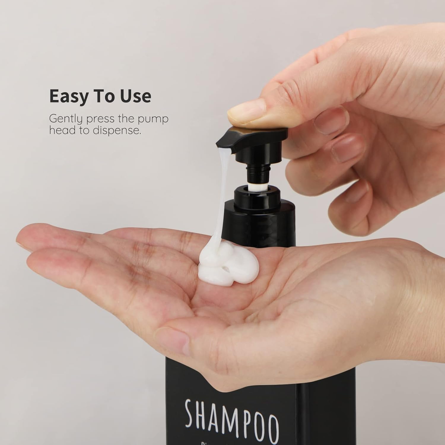 Segbeauty Shampoo and Conditioner Dispenser Refillable, 3pcs 16.9oz Shower Bottles Soap Dispenser with Labels, 500ml Empty Plastic Square Pump Bottle Dispenser Body Wash Containers for Bathroom Black - Image 5