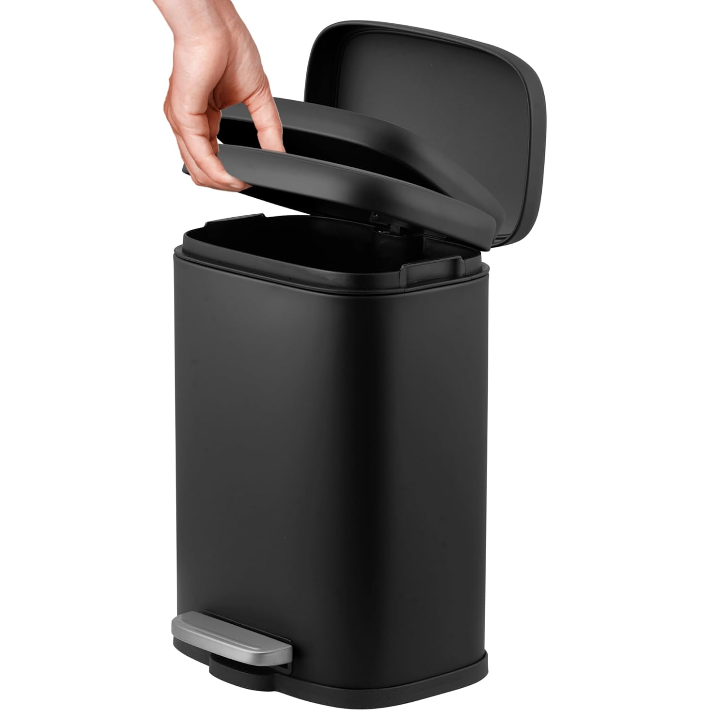 5L Stainless Steel Trash Can with Soft-Close Lid - 5l Fingerprint-Proof & Rust-Resistant Bin for Arabic Kitchens, Mosques & Guest Bathrooms