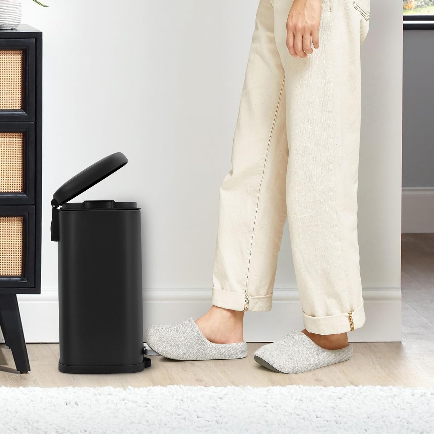 5L Stainless Steel Trash Can with Soft-Close Lid - 5l Fingerprint-Proof & Rust-Resistant Bin for Arabic Kitchens, Mosques & Guest Bathrooms - Image 9