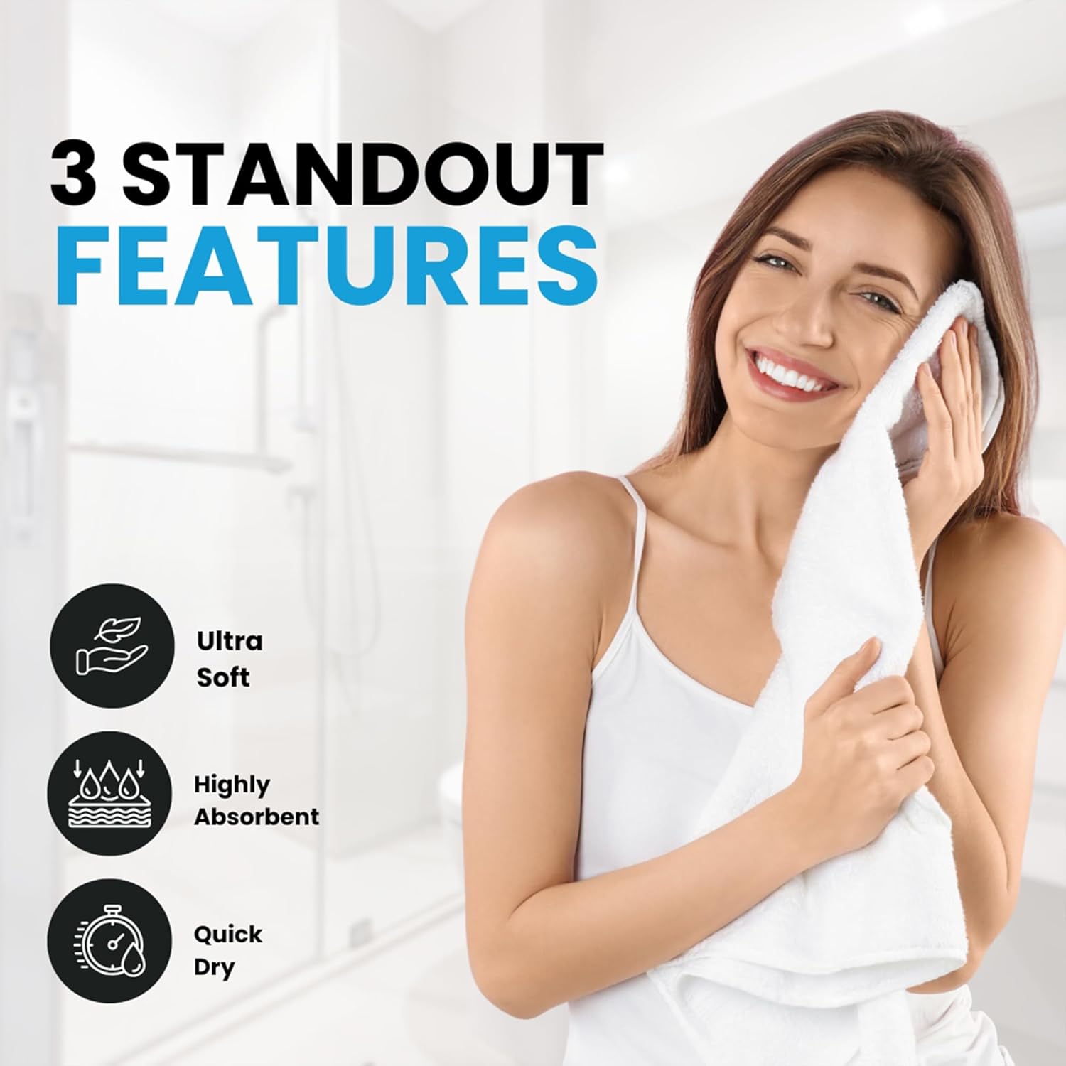 Rushmore Bath Towel Set, Pack 4 Towel Set (70 x 140 CM) Cotton, Honey Combed Ultra Soft and Highly Absorbent Quality Towels for Hotel, Spa and Bathroom. (Sea Green, Pack of 4) - Image 7