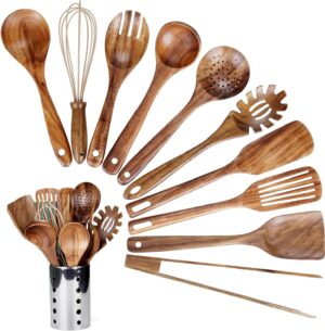 Wooden Kitchen Utensils Set, Natura...