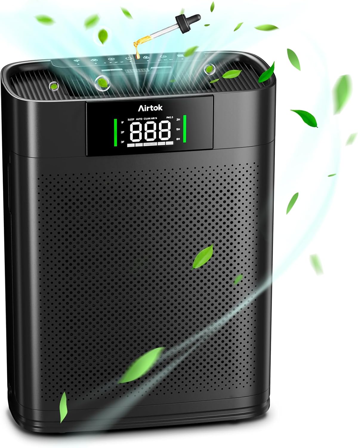 AIRTOK Air Purifiers for Home Large Room up to 1300 Ft² with Air Quality Monitor, HEPA Sleep Mode, Aromatherapy, Pet Air Purifier for Bedroom, Air Cleaner with 2X-Purification & 360°Air Outlet AP2301 - Image 7