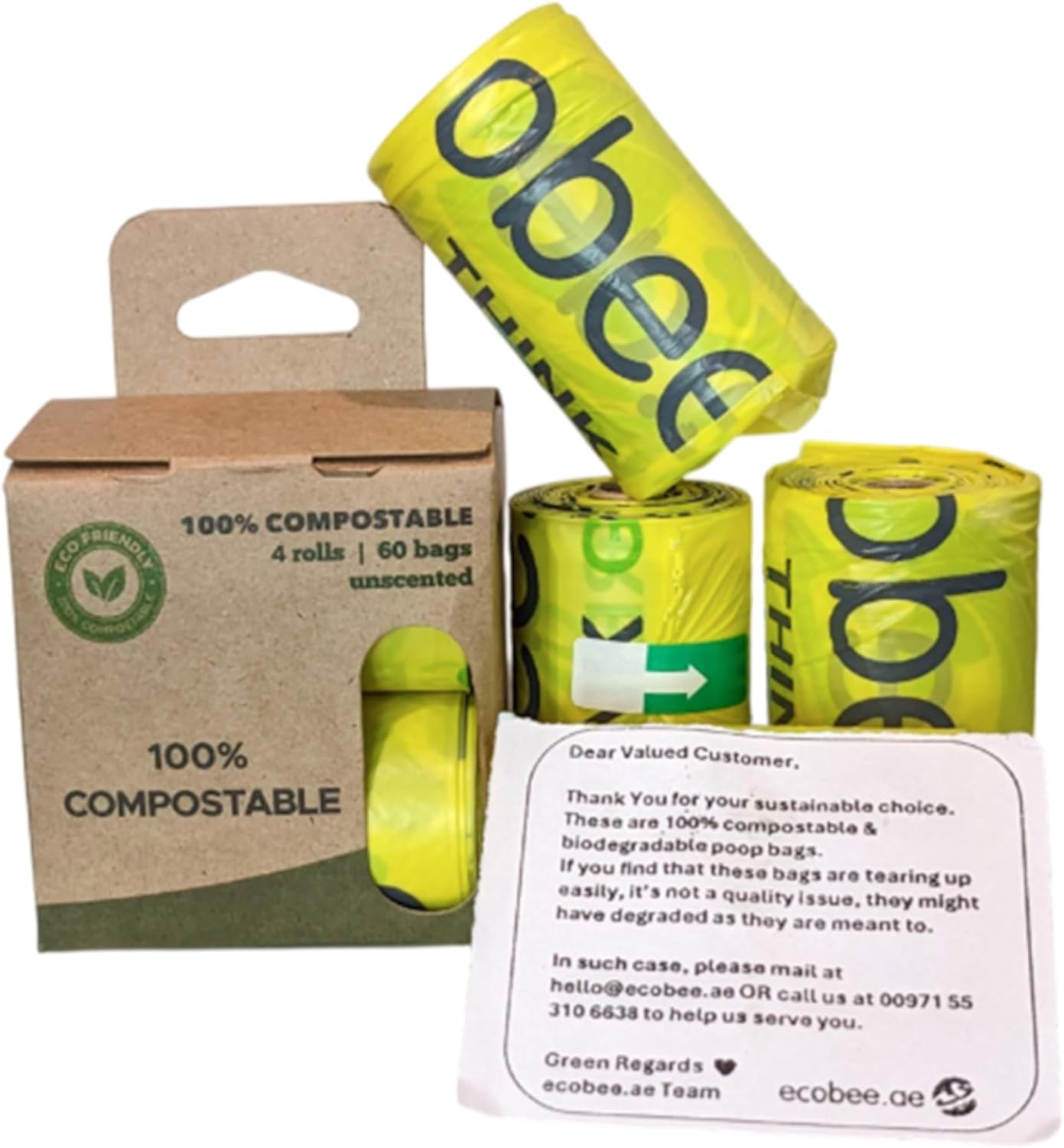 100% compostable – Dog & Cat pet poop bags, Unscented, Certified Home & Industrial compostable, 22cmx33cm, eco-friendly, leak proof & Strong poo bags for Dogs, cat litter | 3 Packs (180 Bags) - Image 5