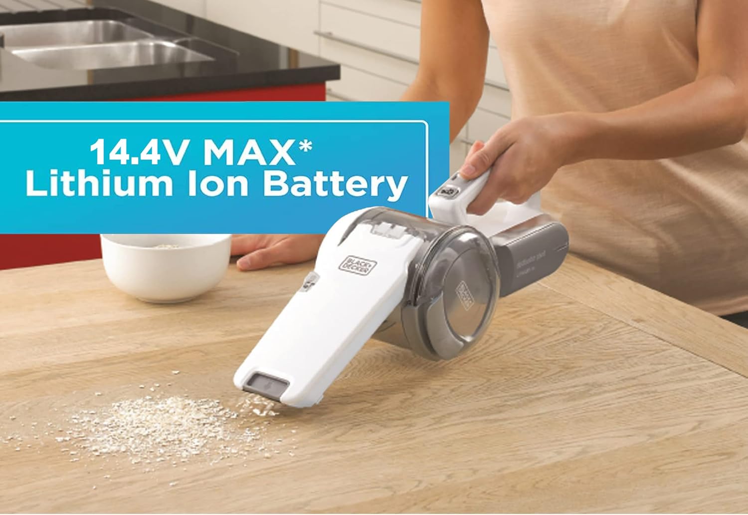 BLACK + DECKER Dustbuster pivot 21.6 wh Pivoting Nozzle, Compact Cordless Vacuum, Ideal for Home & Car, Easy Storage, Champagne/White - PV1420L-B5 - Image 3