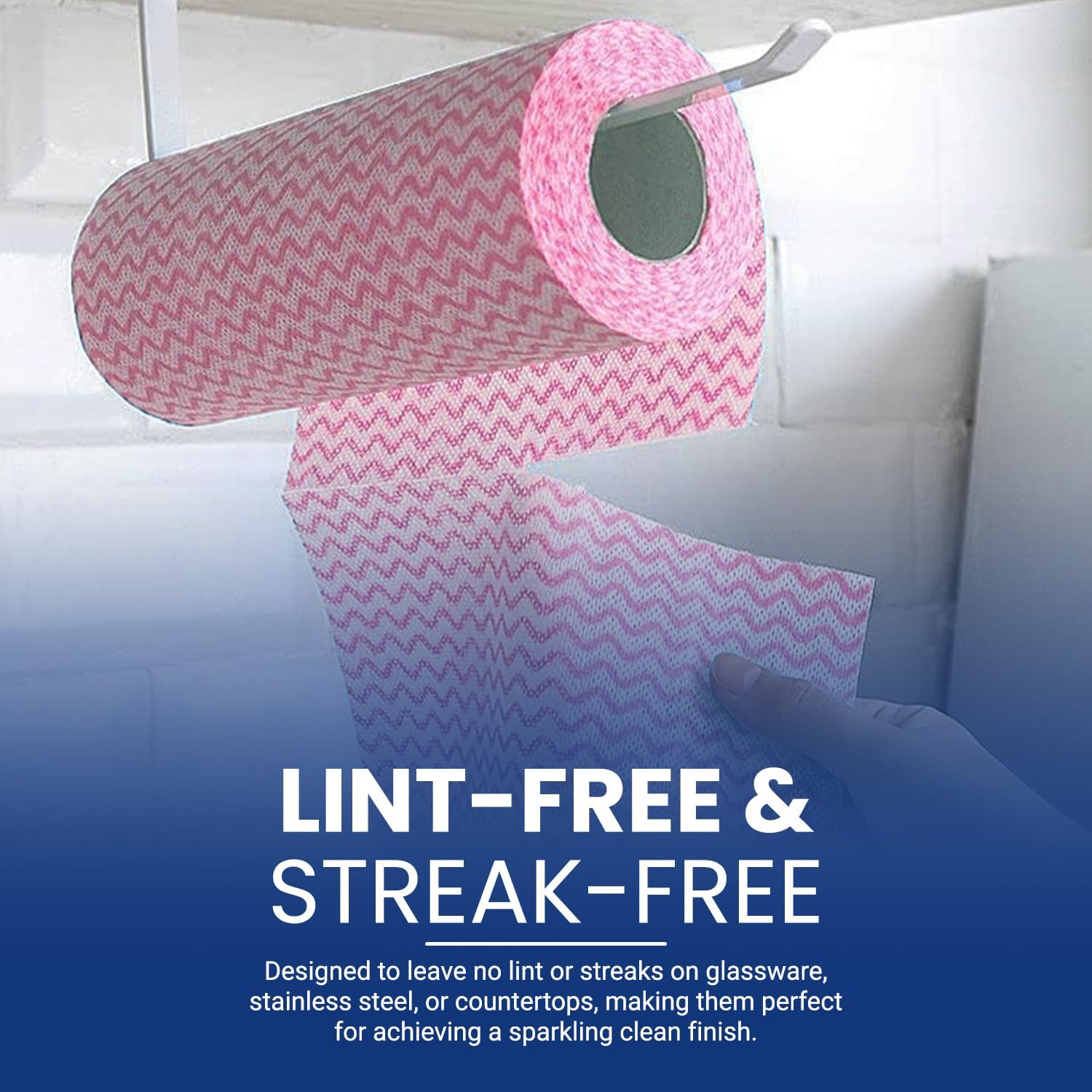 SNH Packing 3 Rolls Reusable Cleaning Wipes (150 Sheets) - Home & Kitchen Towel Roll, Pink, 9.5×30 cm, Household Cleaning Cloth Towel, Disposable Dish Cloths, Non-Stick Wiping Rags - Image 4