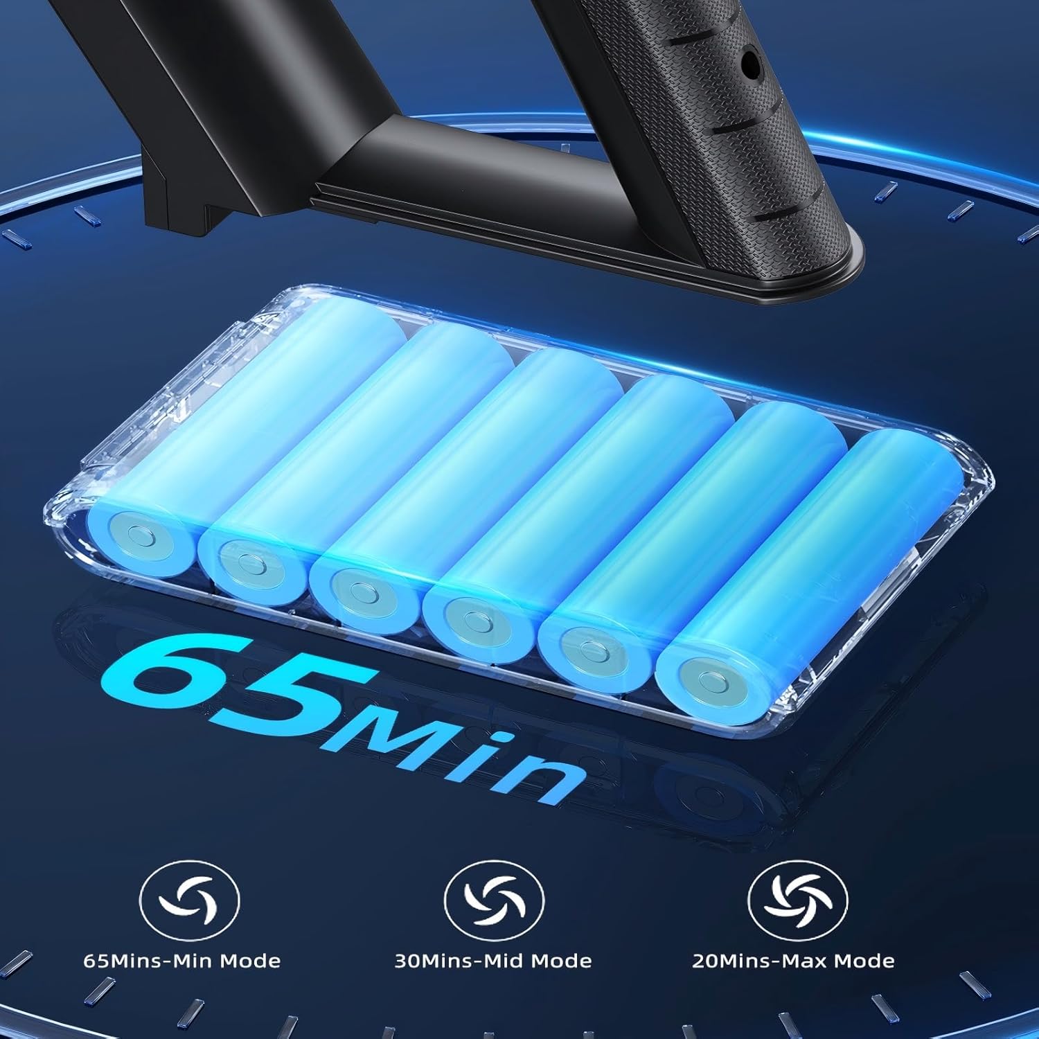 Cordless Vacuum Cleaner,550W Vacuum Cleaners for Home, 60Mins Stick Vacuum with LED Display, Anti-Tangle & Wall Mount Charging, 8 in 1 Lightweight Vacuum for Hard Floors Carpet Pet Hair - Image 5