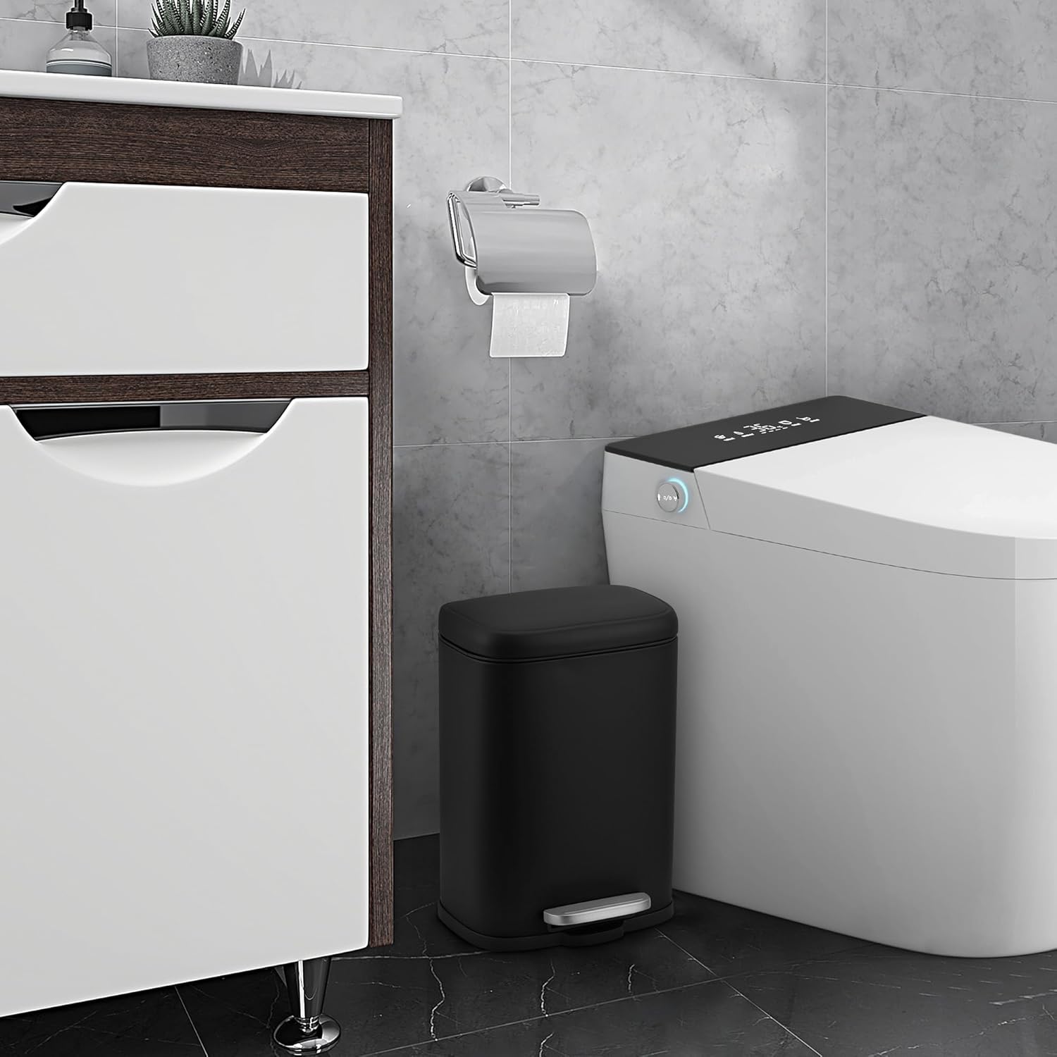 5L Stainless Steel Trash Can with Soft-Close Lid - 5l Fingerprint-Proof & Rust-Resistant Bin for Arabic Kitchens, Mosques & Guest Bathrooms - Image 8