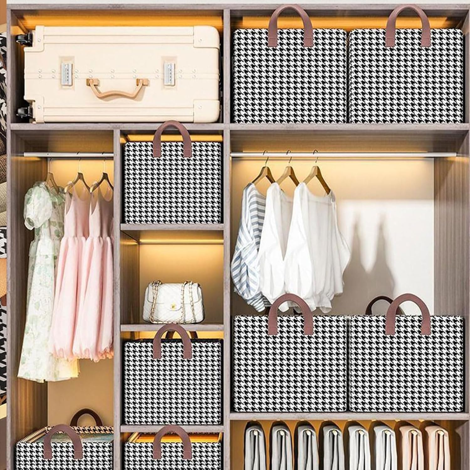 3 Pack Foldable Wardrobe Clothes Organizer with Steel Frame – Stackable Non-woven Fabric Storage Boxes with Handles for Jeans, Pants, Sweaters, Dresses & Closet Storage - Image 6