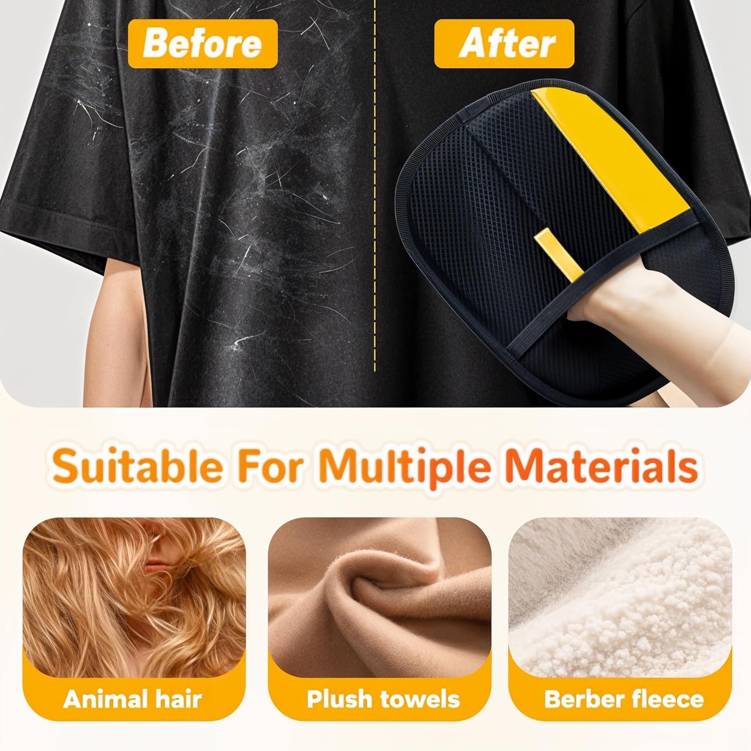 Cat & Dog Hair Remover Glove | Gentle Grooming & Deshedding Brush | Reusable Lint Remover Tool for Furniture, Couch, Clothes & Car Seats | Washable Pet Supplies | Lint Roller (Set Of 2) - Image 6