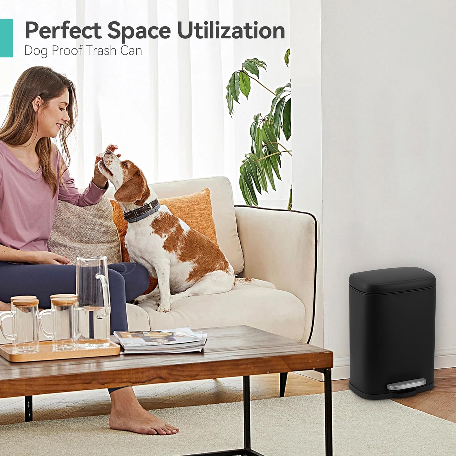 5L Stainless Steel Trash Can with Soft-Close Lid - 5l Fingerprint-Proof & Rust-Resistant Bin for Arabic Kitchens, Mosques & Guest Bathrooms - Image 3