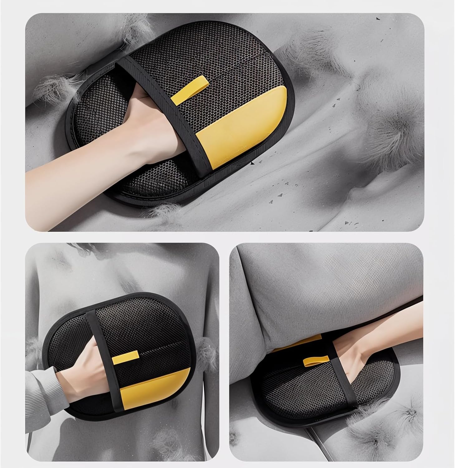 Cat & Dog Hair Remover Glove | Gentle Grooming & Deshedding Brush | Reusable Lint Remover Tool for Furniture, Couch, Clothes & Car Seats | Washable Pet Supplies | Lint Roller (Set Of 2) - Image 4