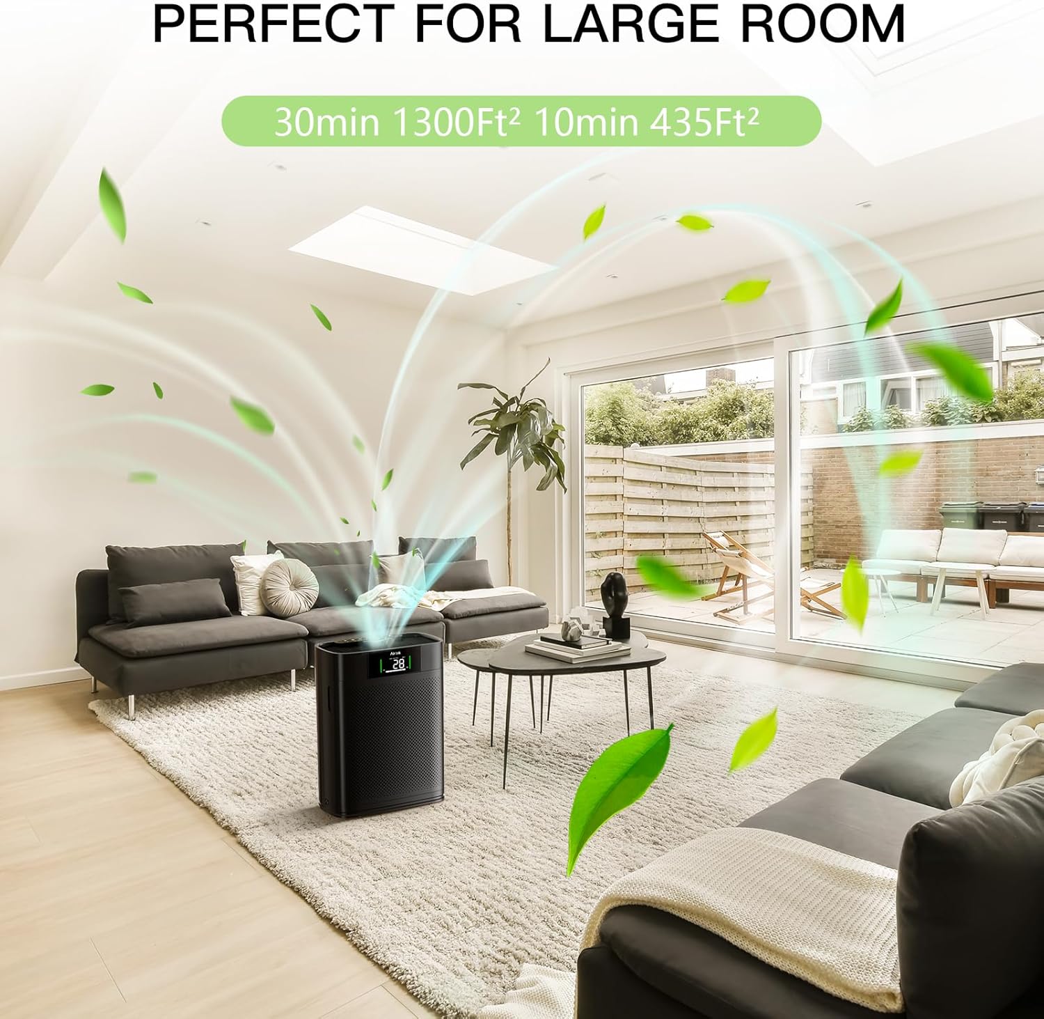 AIRTOK Air Purifiers for Home Large Room up to 1300 Ft² with Air Quality Monitor, HEPA Sleep Mode, Aromatherapy, Pet Air Purifier for Bedroom, Air Cleaner with 2X-Purification & 360°Air Outlet AP2301 - Image 5