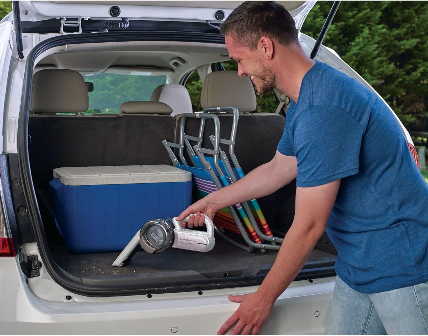 BLACK + DECKER Dustbuster pivot 21.6 wh Pivoting Nozzle, Compact Cordless Vacuum, Ideal for Home & Car, Easy Storage, Champagne/White - PV1420L-B5 - Image 4