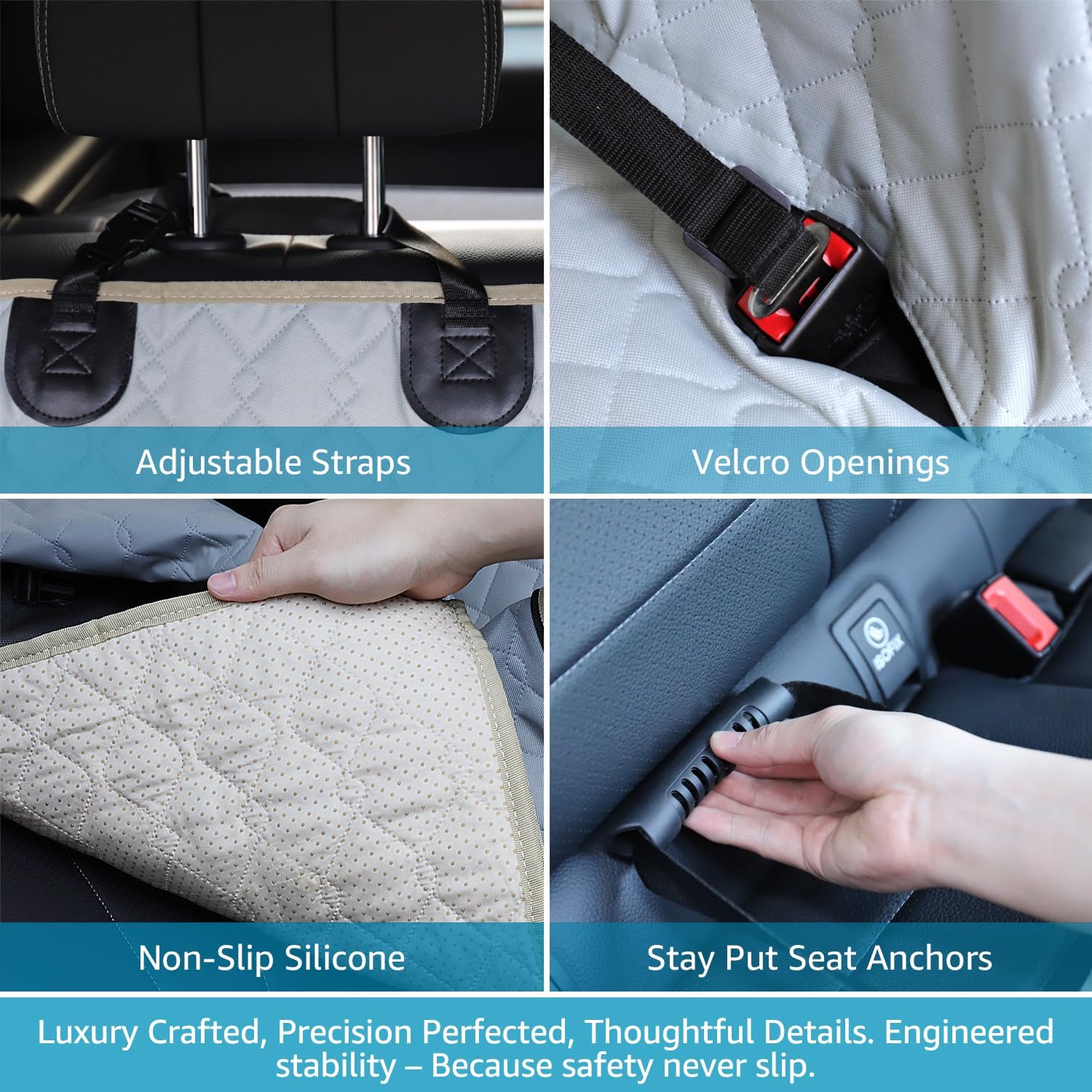 Lassie Dog Seat Covers for Cars Back Seat 100% Waterproof with Mesh Visual Window Durable Scratch Proof Nonslip Dog Car Hammock with Universal Size Dog Cover for Cars, Trucks & SUVs - Image 5