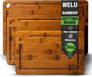 Dark Bamboo Cutting Board Set 3-Pie...