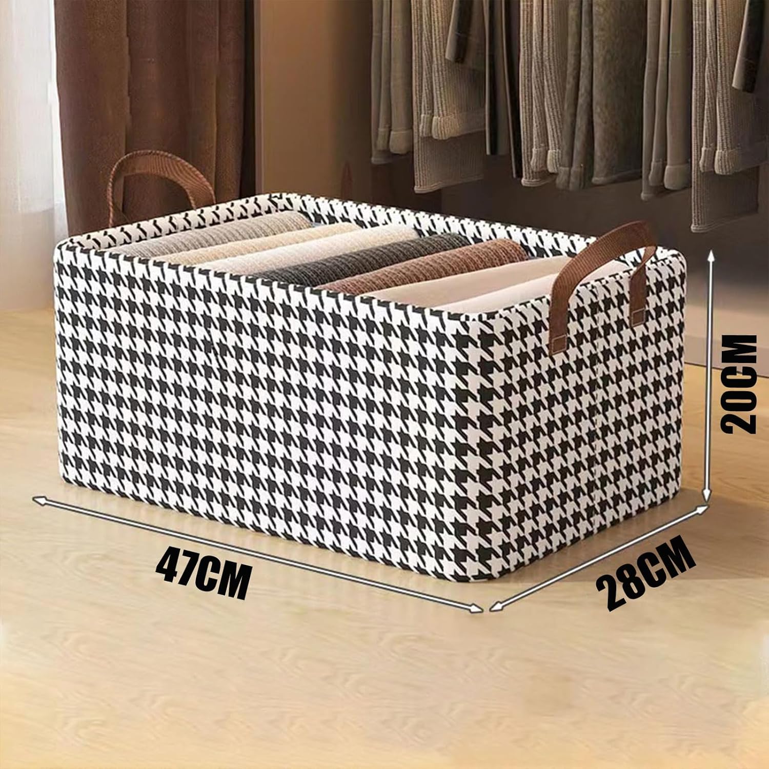 3 Pack Foldable Wardrobe Clothes Organizer with Steel Frame – Stackable Non-woven Fabric Storage Boxes with Handles for Jeans, Pants, Sweaters, Dresses & Closet Storage - Image 7