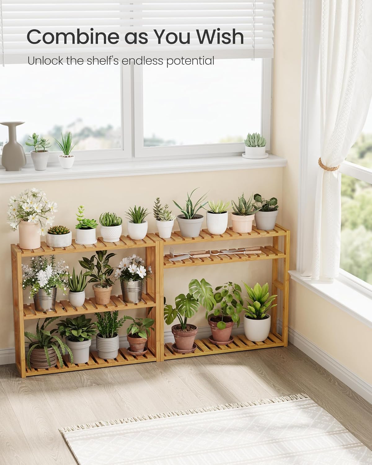 SONGMICS bamboo bathroom shelves, 3-Tier Adjustable Layer Rack, Bathroom Towel Shelf, Utility Storage Shelf Rack, Wall Mounted Organizer shelf, For Bathroom Kitchen Living Room Holder Natural UBCB13Y - Image 4