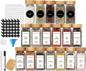 MahMir® 24 Pcs Spice Jars with Lab...