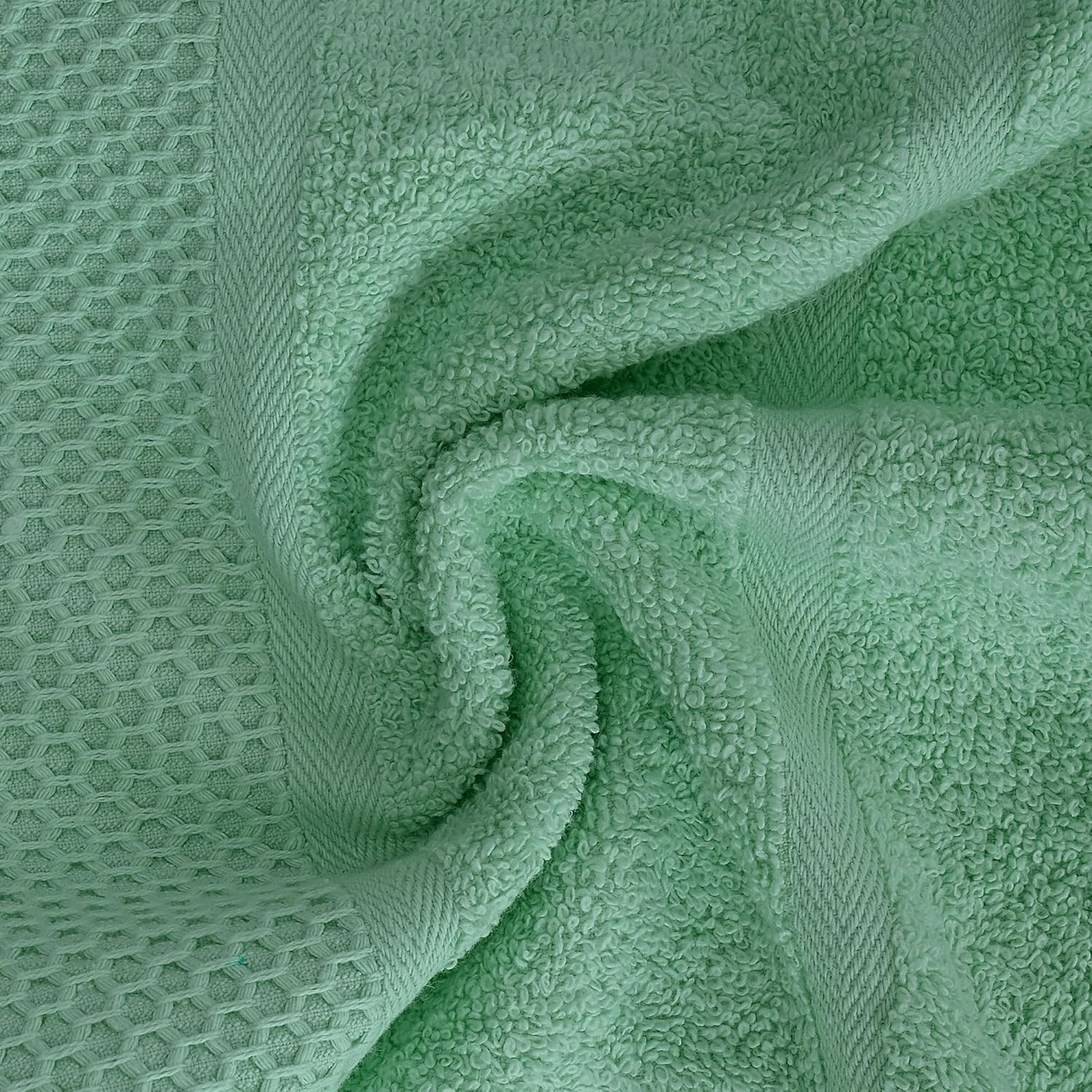 Rushmore Bath Towel Set, Pack 4 Towel Set (70 x 140 CM) Cotton, Honey Combed Ultra Soft and Highly Absorbent Quality Towels for Hotel, Spa and Bathroom. (Sea Green, Pack of 4) - Image 4