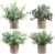 4 Pcs Artificial Plants Mini Faux Plants in Pots Small Fake Eucalyptus Plants Decor Artificial Greenery for Home Bedroom Indoor Office Desk Bathroom Farmhouse Room Coffee Table Decor