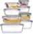 Vtopmart 8 Pack Glass Meal Prep Containers with Leak Proof Locking Lids, Airtight Food Storage Containers for Microwave, Oven, Freezer and Dishwasher, BPA Free, Grey