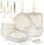 Ceramic Cookware Set Non Stick,23PCS Pots and Pans Set Detachable Handle, Cookware Nonstick Cooking Set with Frying Pans & Saucepans, Stackable Non-stick Set, Cream White