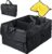 AMERTEER Car Trunk Organizer Holder – Foldable car storage organizer, Car Tidy Collapsible Multi Compartment Trunk storage organizer For Tools, car storage Box With Microfiber Car Cleaning Towel–Black