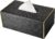 Tissue Box Cover Rectangular, Black PU Leather Material with Golden Edge, Luxury Elegant Decorative Holder for Bathroom Vanity Countertops, Car, Night Stands, Desks and Tables 26.5×15.5x11cm