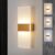 YATAI Modern Minimalist LED Wall Light, 4W, Gold, 3-Color Dimmable (3000K-6000K), Acrylic & Metal Wall Lamp for Bedroom, Mirror Side, Dressing Table, Hallway