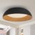 YATAI Modern Black & Wood Round Dome LED Ceiling Light – 36W, Remote Control Dimmable Ceiling, Modern Lighting for Bedroom, Living, Dining Room.50cm