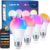 Lepro B1 AI Smart Bulb E27, 806LM 8.5W (Replace 60W), Music Sync Smart Screw Bulb, Voice Control Bluetooth & WiFi Bulb, Personalized AI Lighting Designer, Work with Alexa & Google Assistant, 4 Packs