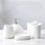 White Ceramic Bathroom Accessory Set, Bathroom Vanity Countertop Set, Bathroom Soap Dispenser and Toothbrush Holder Set Complete, 2 Tumbler Cup, Soap Dish, 5 Pieces