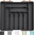 Lifewit Extendable Cutlery Drawer Organiser, Adjustable Cutlery Tray, Utensil Holder for Forks, Spoons, Knives, Plastic Kitchen Organiser and Storage, 9 Compartment, 33-57 x 38cm, Black